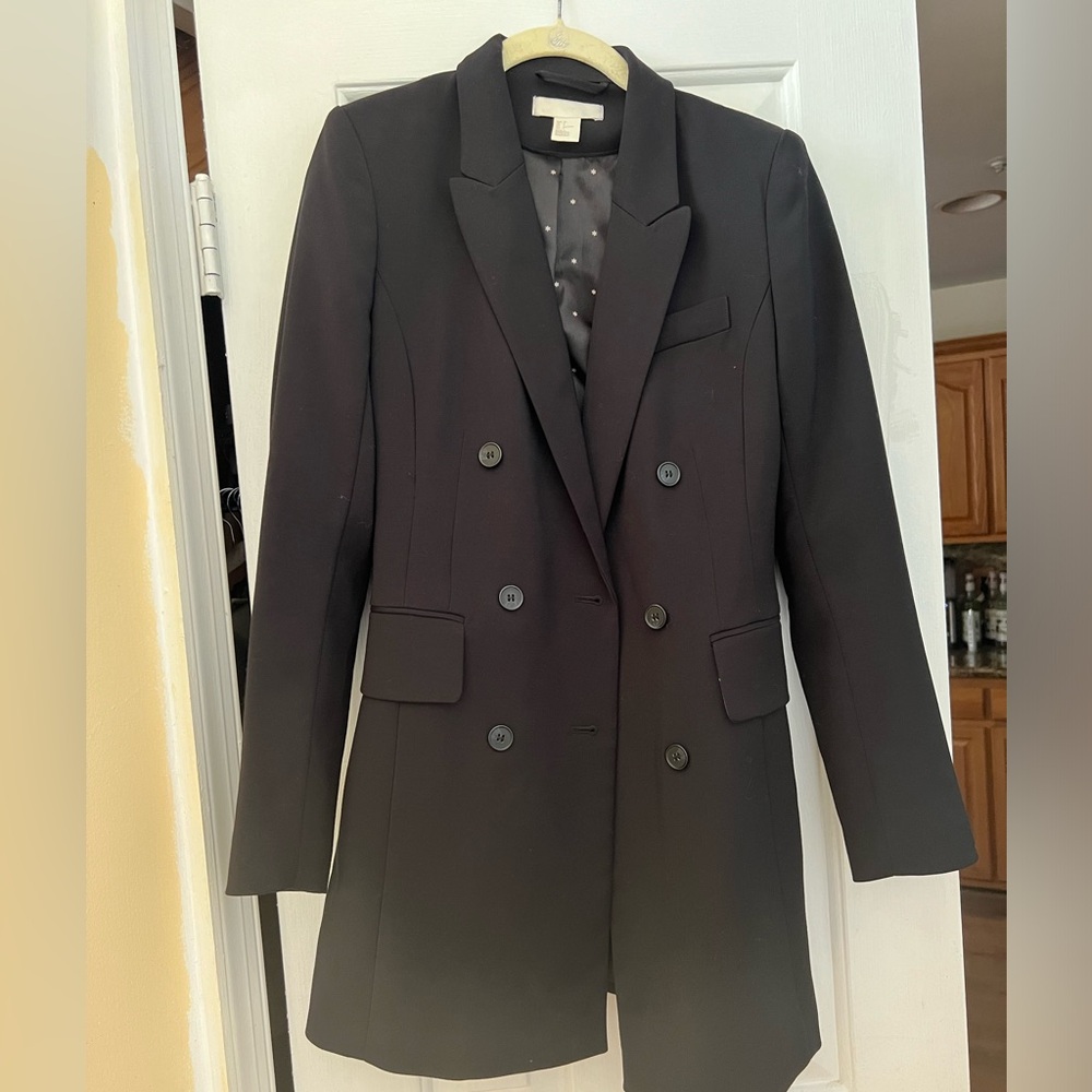 H&M long black blazer SIZE 4 Women